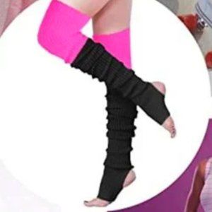 Thigh High Neon Ribbed Long 80s 90s Party Skating Leg Warmers